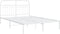 vidaXL - Bedframe - met - hoofdbord - metaal - wit - 135x190 - cm