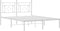 vidaXL - Bedframe - met - hoofdbord - metaal - wit - 135x190 - cm