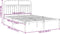 vidaXL - Bedframe - met - hoofdbord - metaal - wit - 135x190 - cm