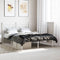 vidaXL - Bedframe - met - hoofdbord - metaal - wit - 135x190 - cm