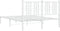 vidaXL - Bedframe - met - hoofdbord - metaal - wit - 135x190 - cm