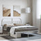 vidaXL - Bedframe - met - hoofdbord - metaal - wit - 135x190 - cm