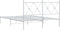 vidaXL - Bedframe - met - hoofdbord - metaal - wit - 135x190 - cm