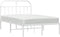 vidaXL - Bedframe - met - hoofdbord - metaal - wit - 135x190 - cm