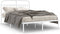 vidaXL - Bedframe - met - hoofdbord - metaal - wit - 135x190 - cm