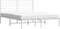 vidaXL - Bedframe - met - hoofdbord - metaal - wit - 135x190 - cm