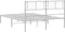 vidaXL - Bedframe - met - hoofdbord - metaal - wit - 135x190 - cm