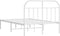 vidaXL - Bedframe - met - hoofdbord - metaal - wit - 135x190 - cm