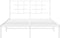 vidaXL - Bedframe - met - hoofdbord - metaal - wit - 135x190 - cm
