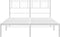 vidaXL - Bedframe - met - hoofdbord - metaal - wit - 135x190 - cm