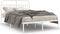 vidaXL - Bedframe - met - hoofdbord - metaal - wit - 140x190 - cm