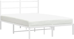 vidaXL - Bedframe - met - hoofdbord - metaal - wit - 140x190 - cm