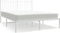 vidaXL - Bedframe - met - hoofdbord - metaal - wit - 140x190 - cm