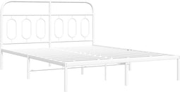 vidaXL - Bedframe - met - hoofdbord - metaal - wit - 140x190 - cm