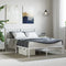 vidaXL - Bedframe - met - hoofdbord - metaal - wit - 140x190 - cm