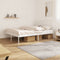 vidaXL - Bedframe - met - hoofdbord - metaal - wit - 140x190 - cm