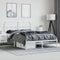 vidaXL - Bedframe - met - hoofdbord - metaal - wit - 140x190 - cm