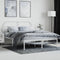 vidaXL - Bedframe - met - hoofdbord - metaal - wit - 140x190 - cm