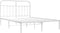 vidaXL - Bedframe - met - hoofdbord - metaal - wit - 140x190 - cm
