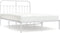 vidaXL - Bedframe - met - hoofdbord - metaal - wit - 140x200 - cm