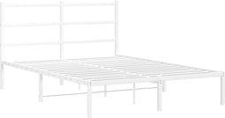 vidaXL - Bedframe - met - hoofdbord - metaal - wit - 140x200 - cm