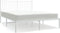 vidaXL - Bedframe - met - hoofdbord - metaal - wit - 140x200 - cm