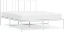 vidaXL - Bedframe - met - hoofdbord - metaal - wit - 140x200 - cm