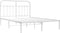 vidaXL - Bedframe - met - hoofdbord - metaal - wit - 140x200 - cm
