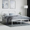 vidaXL - Bedframe - met - hoofdbord - metaal - wit - 140x200 - cm