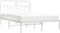 vidaXL - Bedframe - met - hoofdbord - metaal - wit - 140x200 - cm