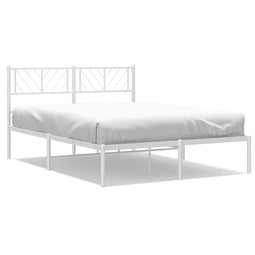 vidaXL-Bedframe-met-hoofdbord-metaal-wit-150x200-cm