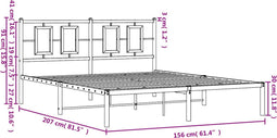 vidaXL - Bedframe - met - hoofdbord - metaal - wit - 150x200 - cm