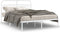 vidaXL - Bedframe - met - hoofdbord - metaal - wit - 150x200 - cm