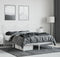 vidaXL - Bedframe - met - hoofdbord - metaal - wit - 150x200 - cm