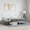 vidaXL - Bedframe - met - hoofdbord - metaal - wit - 150x200 - cm