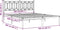 vidaXL - Bedframe - met - hoofdbord - metaal - wit - 150x200 - cm