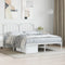 vidaXL - Bedframe - met - hoofdbord - metaal - wit - 150x200 - cm
