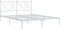 vidaXL - Bedframe - met - hoofdbord - metaal - wit - 150x200 - cm