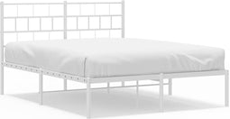 vidaXL - Bedframe - met - hoofdbord - metaal - wit - 160x200 - cm