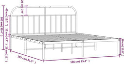 vidaXL - Bedframe - met - hoofdbord - metaal - wit - 160x200 - cm