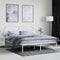 vidaXL - Bedframe - met - hoofdbord - metaal - wit - 160x200 - cm