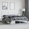 vidaXL - Bedframe - met - hoofdbord - metaal - wit - 160x200 - cm