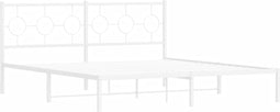 vidaXL - Bedframe - met - hoofdbord - metaal - wit - 180x200 - cm