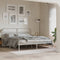 vidaXL - Bedframe - met - hoofdbord - metaal - wit - 183x203 - cm
