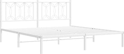 vidaXL - Bedframe - met - hoofdbord - metaal - wit - 183x213 - cm