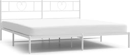 vidaXL - Bedframe - met - hoofdbord - metaal - wit - 183x213 - cm