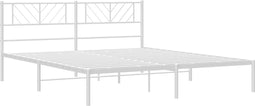vidaXL - Bedframe - met - hoofdbord - metaal - wit - 183x213 - cm