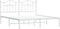 vidaXL - Bedframe - met - hoofdbord - metaal - wit - 183x213 - cm