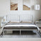 vidaXL - Bedframe - met - hoofdbord - metaal - wit - 183x213 - cm