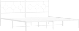 vidaXL - Bedframe - met - hoofdbord - metaal - wit - 193x203 - cm